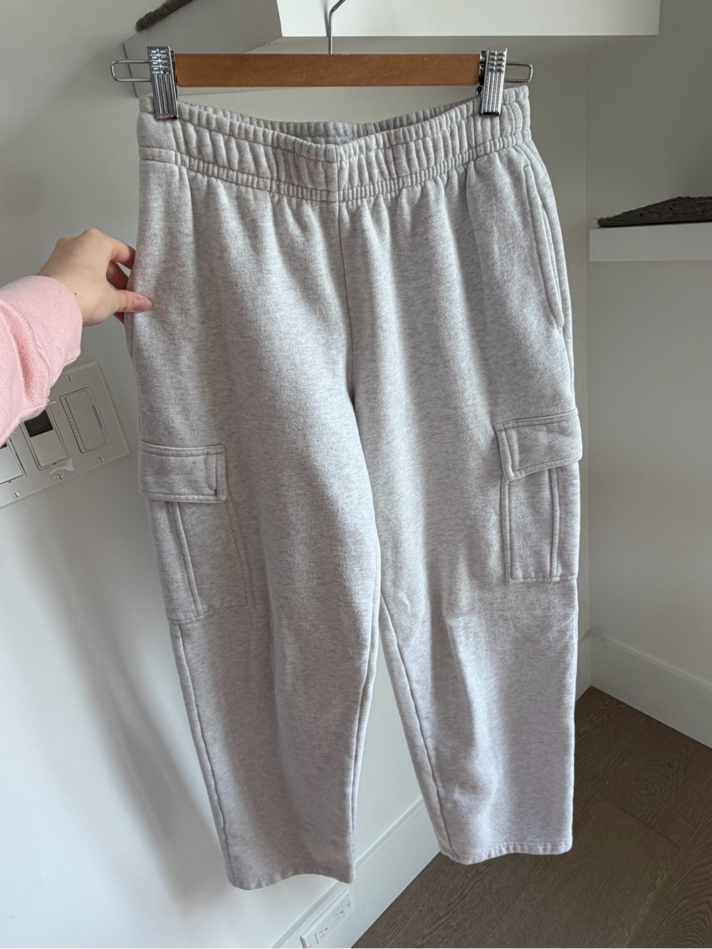 TNA Cozy Light Gray Cargo Sweatpants
